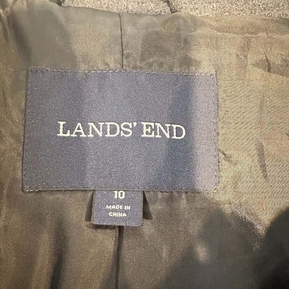 Lands' End Button Up Coat Jacket Womens Size 10 Grey Wool Blend Peacoat Office - Picture 6 of 6